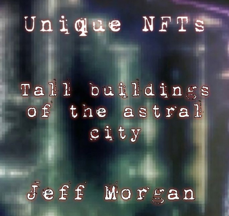 Tall buildings of the astral city. City from the astral world.